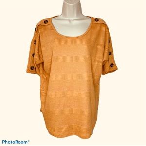 Luxology  Women’s Orange Scoop Neckline Knit Sweater size small